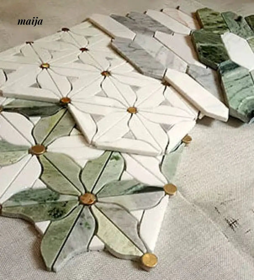 Emerald Mosaic Marble Tiles from LIZARD KING