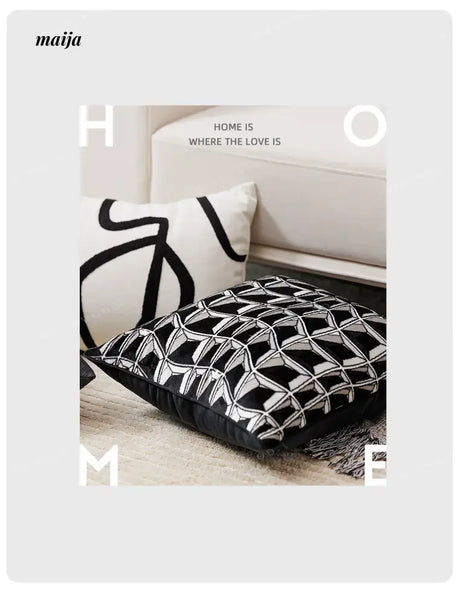MISTYWOOD Modern Black and White Light Pillow from MISTYWOOD