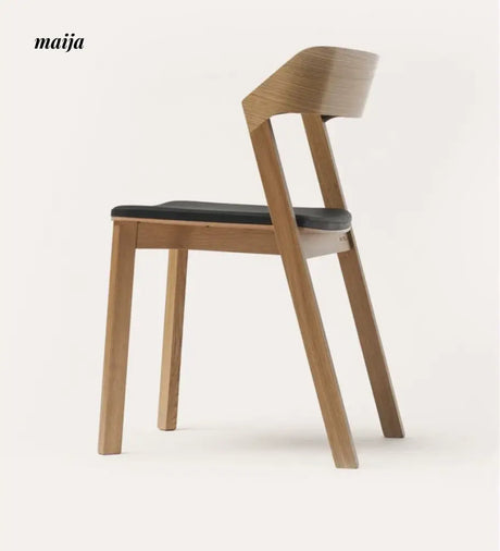 MIKA Short Armrest Solid Wood Dining Chair from MIKA