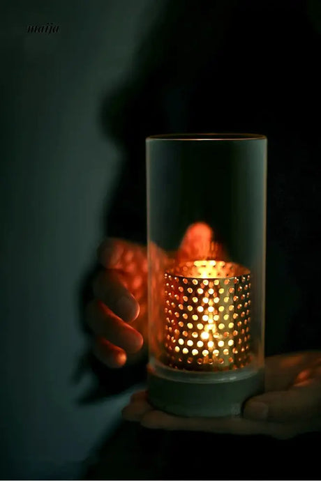 JOTO Eight Year Candle Cup Cement Glass Windproof Candle Holder from JOTO