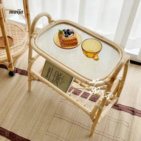 SUZYHOME Elena Rattan Side Table from SUZYHOME