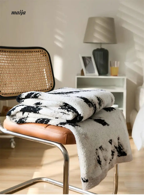 MISTYWOOD Velvet Black and White Blanket from maija