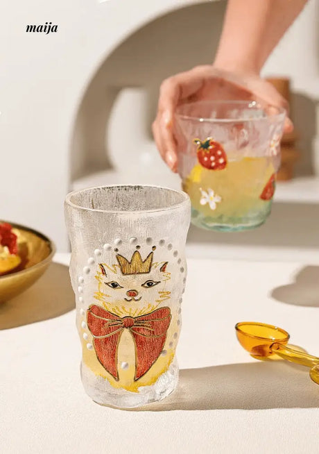 Cat Queen Strawberry Mojito Glass from Shikagawa