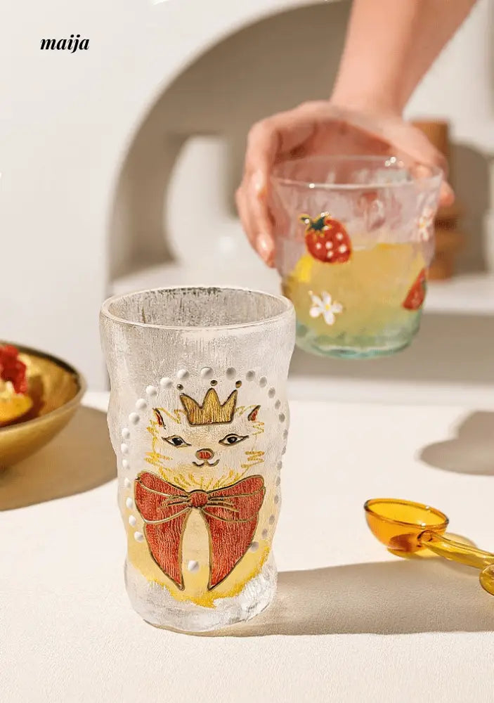 Cat Queen Strawberry Mojito Glass from Shikagawa