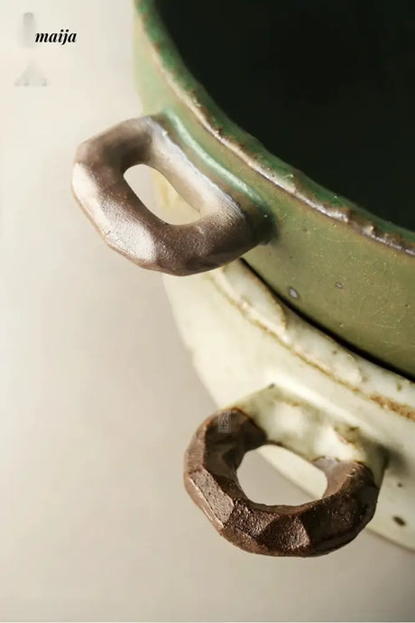 JOTO Rough Pottery Colorful Soup Bowl Japanese Style Tableware from JOTO
