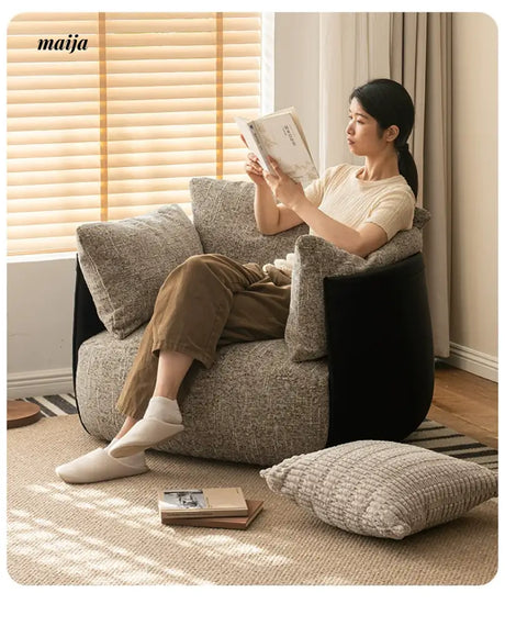 SMALL HIBISCUS Cotton Linen Recliner Nordic Style from SMALL HIBISCUS