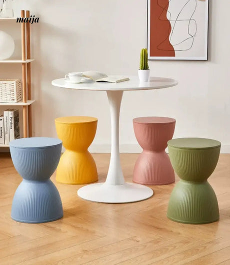 Pastel Hourglass Plastic Stool from Yishengtao