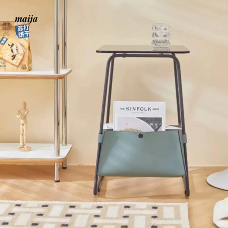 MIKA Mini Glass Metal Bedside Table from MIKA
