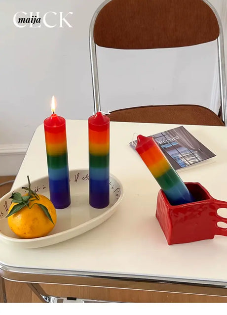 CLICK Gradient Rainbow Candle Holiday Decor from CLICK