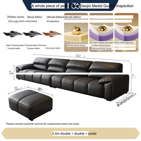 FASATI Oliver Chic Minimalist Leather Sofa from FASATI