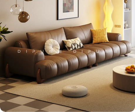 DIPU Ali Retro Cream Piano Leather Sofa from DIPU
