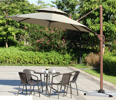 MOJIA Lysandra Solar-Powered Patio Umbrella with Elegant Lighting from MOJIA