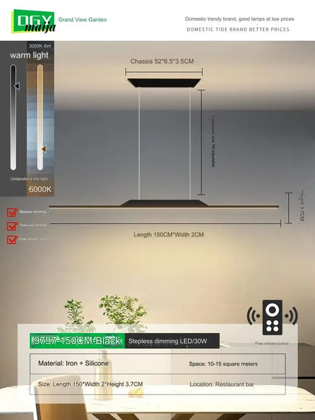 GVG Minimalistic Long Bar Ceiling Lamp from GVG