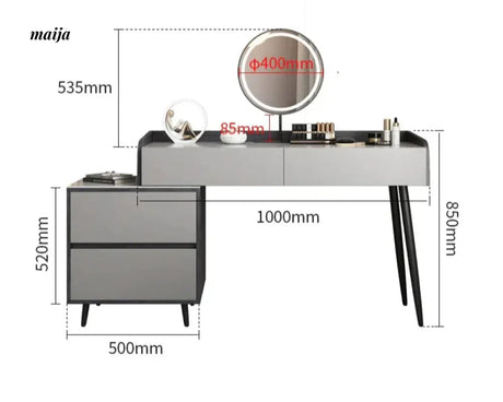MEIHOUSE Telescopic Scandinavian Dressing Table Modern Bedroom Storage from MEIHOUSE