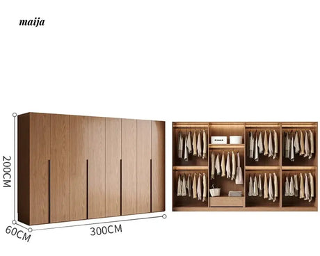 MEIHOUSE Antique Style Walnut Bedroom Large Wardrobe Cabinet from MEIHOUSE