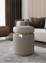 APARTMENT NO.7 Evelyn Chic Leather Round Stool from APARTMENT NO.7