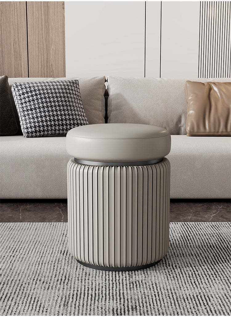 APARTMENT NO.7 Evelyn Chic Leather Round Stool from APARTMENT NO.7