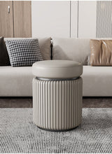APARTMENT NO.7 Evelyn Chic Leather Round Stool from APARTMENT NO.7