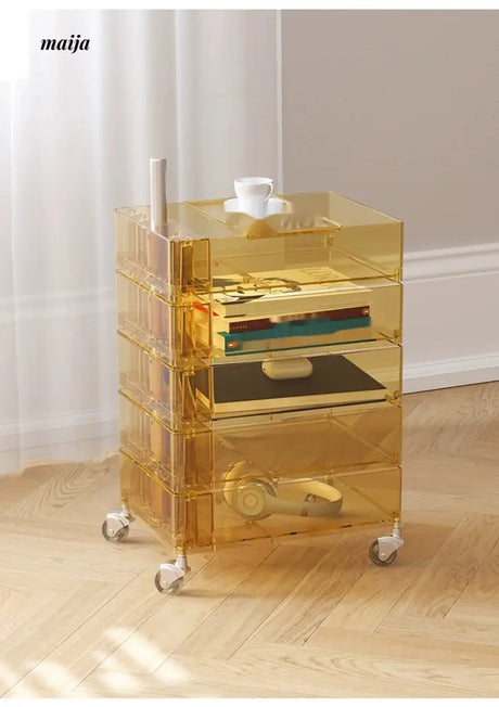 LOWERLEFT Rotating Acrylic Bedside Table from Lower Left
