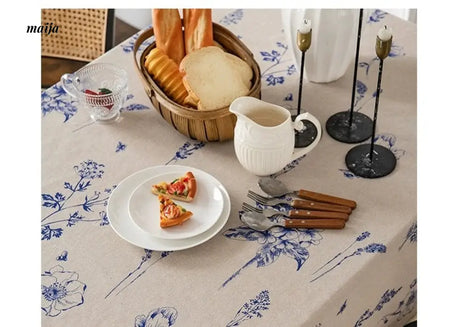 MAN YUE HOME Retro Cotton Tablecloth for Dining or Coffee Table from MAN YUE HOME