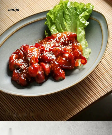 JOTO Japanese Retro Ceramic Dish Daily Steamed Fish Plate from JOTO