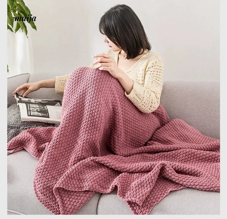 MAN YUE HOME Scandinavian Knitted Sofa with Duvet for Sleep from MAN YUE HOME