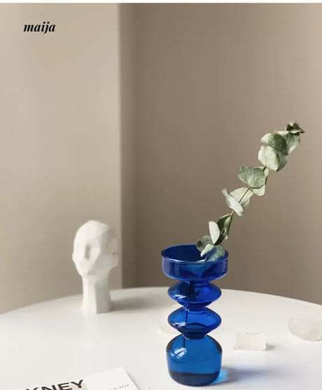 HOMESIDE Claine Blue Glass Vase from HOMESIDE