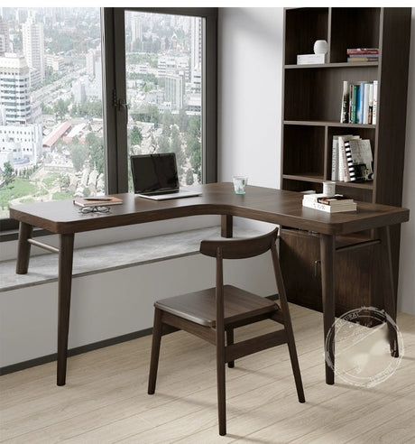 SUNX Full Wood Bay Window Desk from SUNX