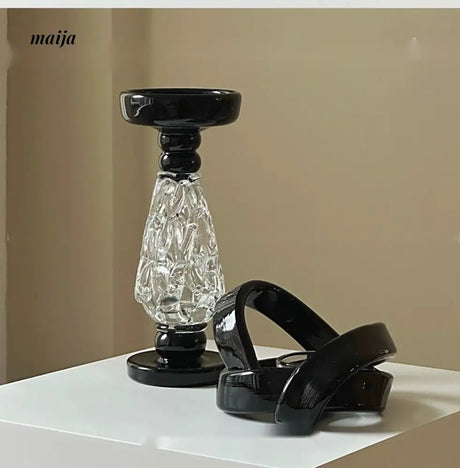 GUIFOU Retro Baroque Glass Candlestick from GUIFOU