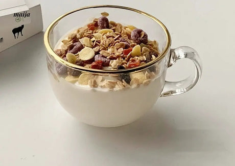 BANKE Wide Mouth Glass Oat Breakfast Bowl from BANKE