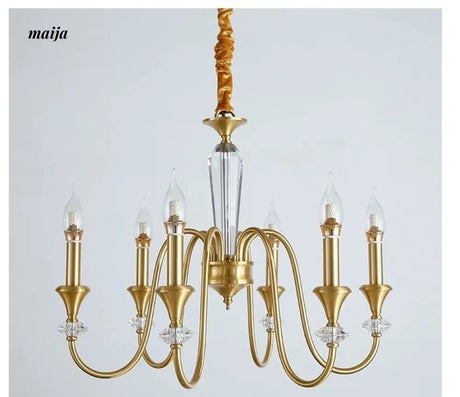 NANCY All-Copper French Retro Crystal Living Room Lamp from NANCY