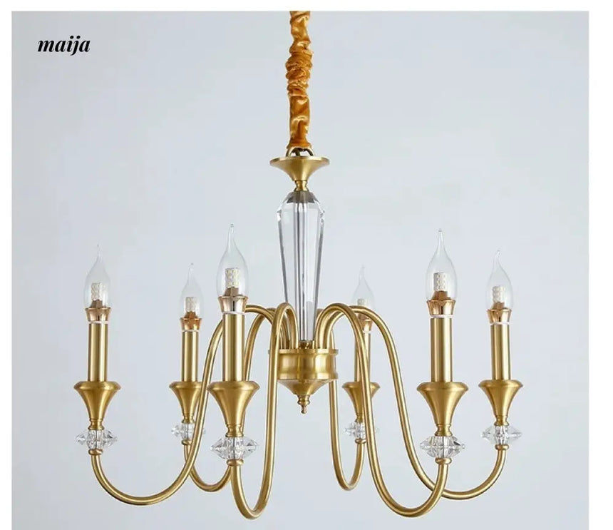 NANCY All-Copper French Retro Crystal Living Room Lamp from NANCY