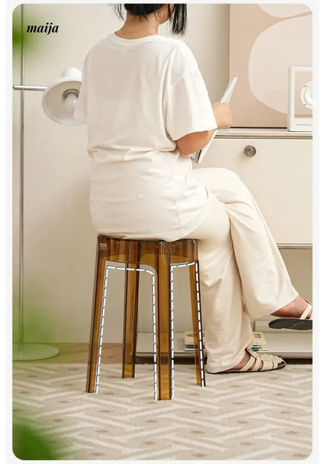 LOWERLEFT Transparent Low Plastic Stool from Lower Left