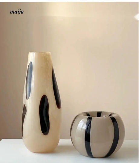 GUIFOU Glazed Line Glass Vase Set from GUIFOU