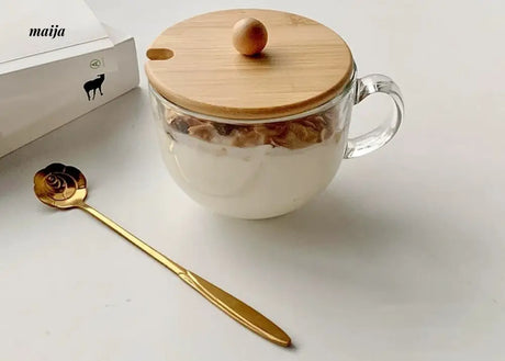 BANKE Wide Mouth Glass Oat Breakfast Bowl from BANKE