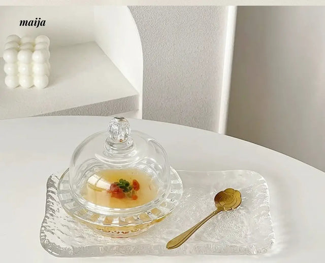 BANKE Transparent Bird's Nest Glass Bowl with Lid from BANKE