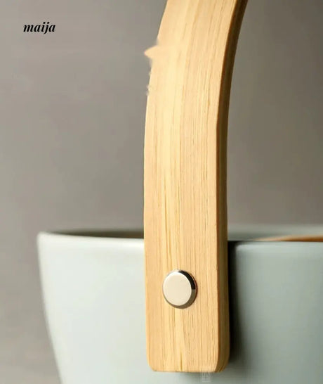 JOTO Ceramic Fruit Platter with Bamboo Lifted Handle from JOTO