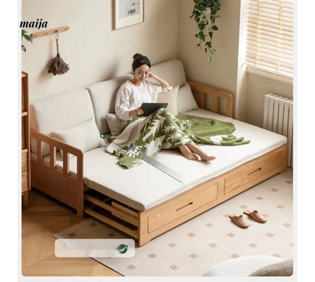 GENJI Andy Solid Wood Sofa Bed with Storage from GENJI