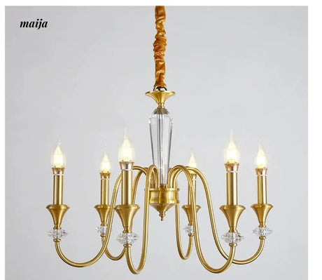 NANCY All-Copper French Retro Crystal Living Room Lamp from NANCY