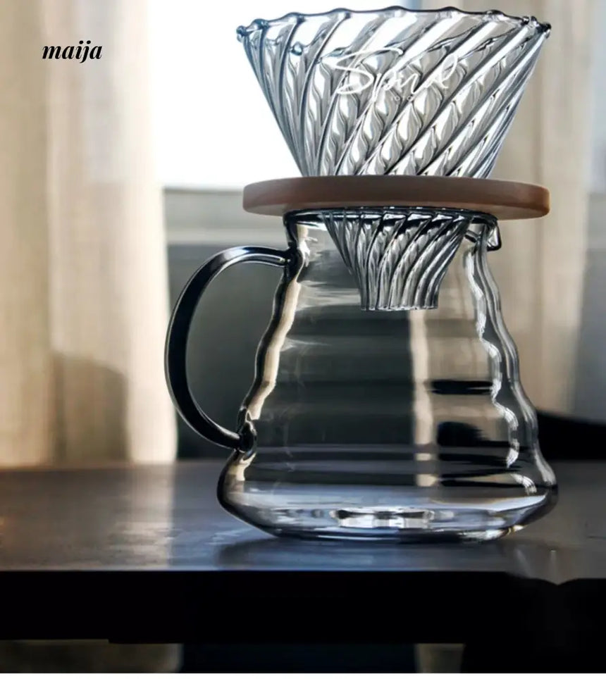 JOTO Handcrafted Coffee Filter Cup Solid Wood V60 Pink from MOSE