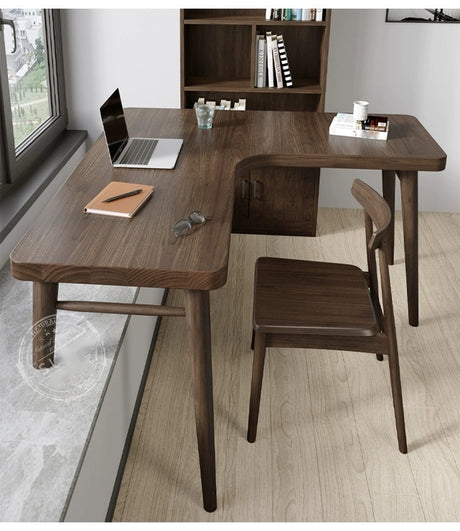 SUNX Full Wood Bay Window Desk from SUNX
