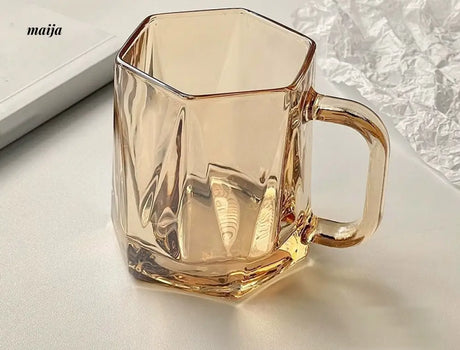 BANKE Diamond Hexagonal Transparent Coffee Glass Cup from BANKE