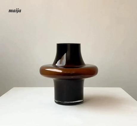 LIVETAI Light Luxury Brown Glass Vase from maija