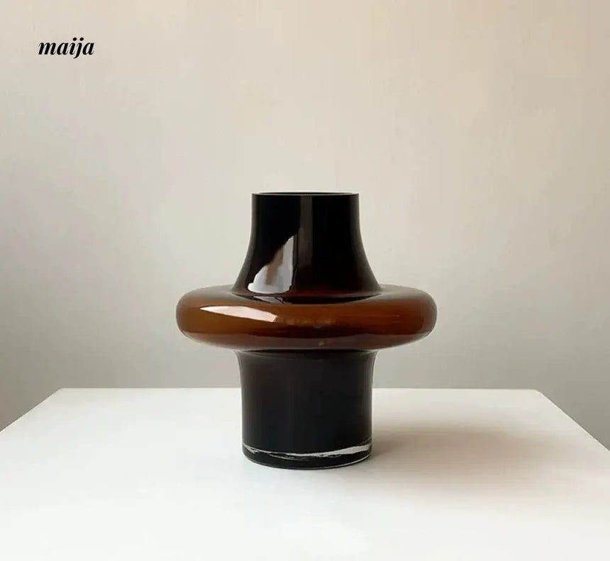 LIVETAI Light Luxury Brown Glass Vase from maija