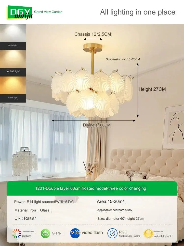 GVG Crystal Scallop Shell Ceiling Lamp from Kaiyashi