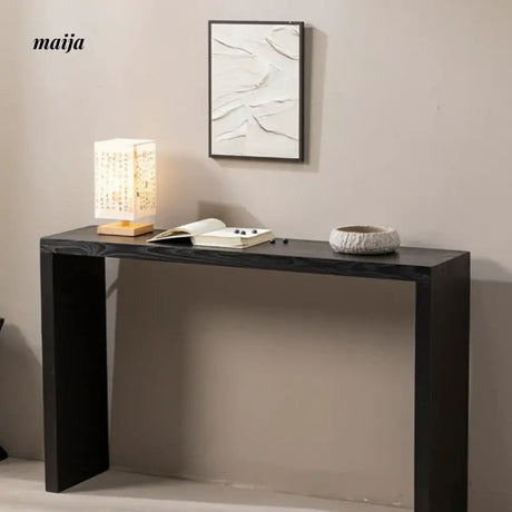 Simple Black Solid Wood Console Table from maija