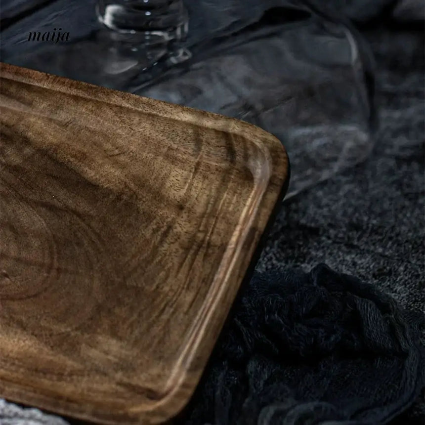 Wooden Dessert Tray with Glass Lid from Zodian
