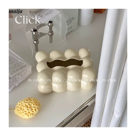 CLICK Cute Ceramic Storage Box with Silver Wipes Holder from CLICK