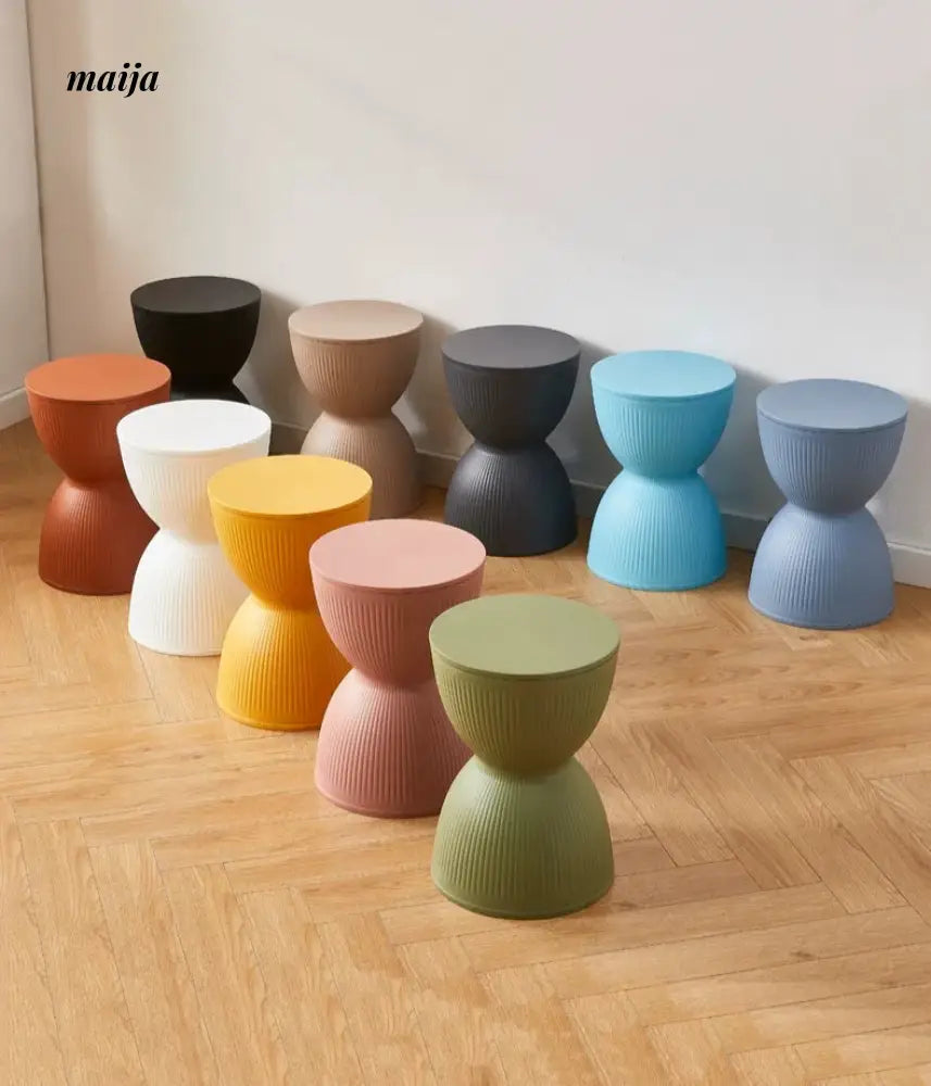 Pastel Hourglass Plastic Stool from Yishengtao