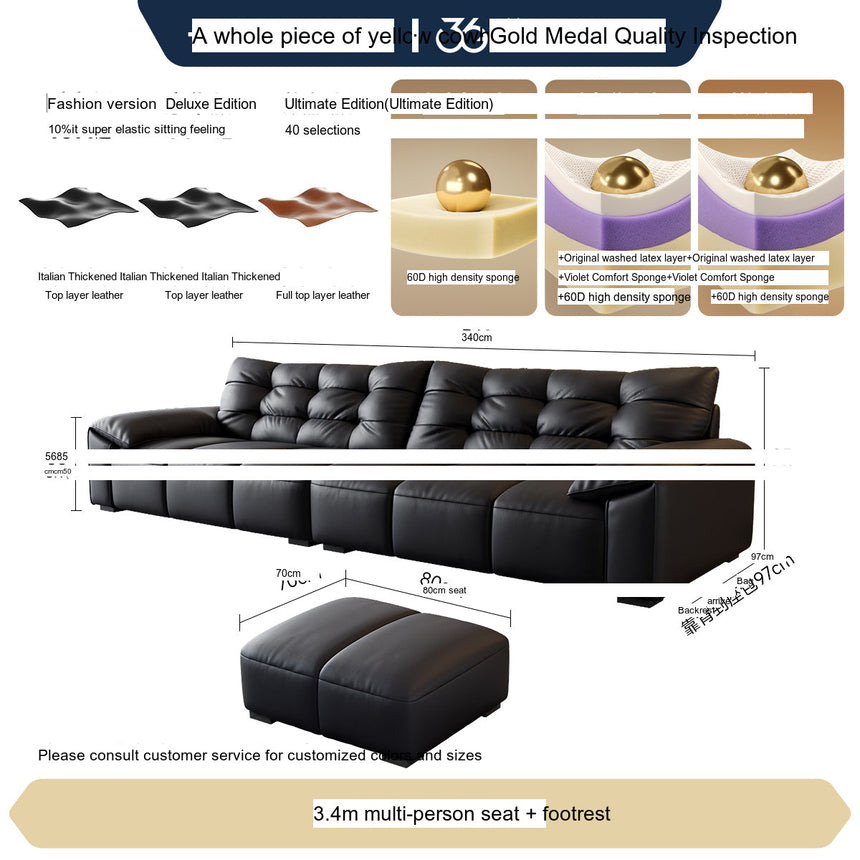 FASATI Leonardo Elegant Minimalist Leather Sofa from FASATI